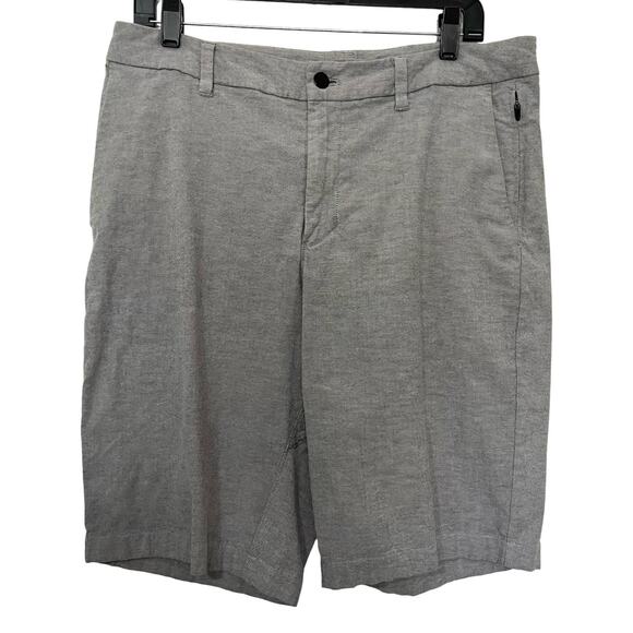 Lululemon Mens Commission Qwick Relaxed 11” Oxford Shorts Size 33 Gray Stretch - Picture 1 of 7